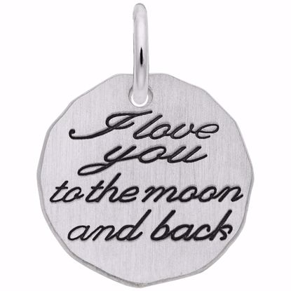 Picture of I Love You To The Moon Charm Pendant - Sterling Silver