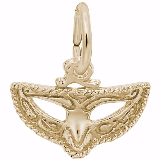 Picture of Mask, Mardi Gras Charm Pendant - 14K Gold