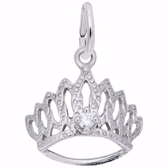 Picture of Tiara W/Birthstone-Jan Charm Pendant - Sterling Silver