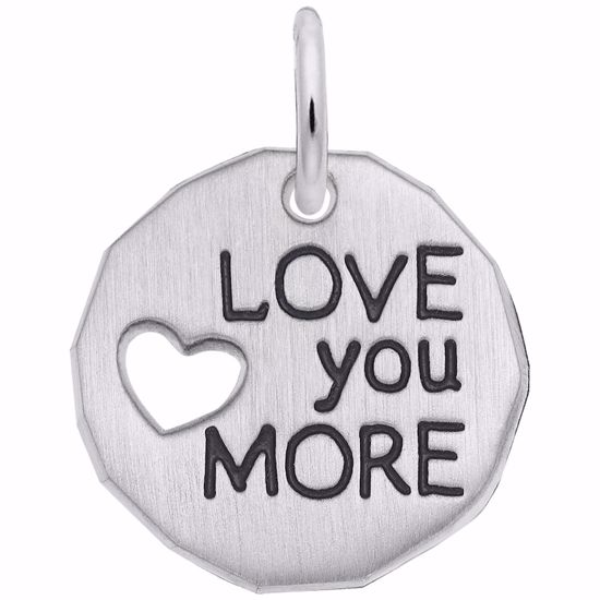 Picture of Love You More Charm Pendant - Sterling Silver