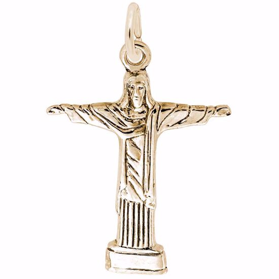 Picture of Jesus On Cross Charm Pendant - 14K Gold