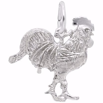 Picture of Rooster Charm Pendant - Sterling Silver
