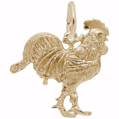 Picture of Rooster Charm Pendant - 14K Gold