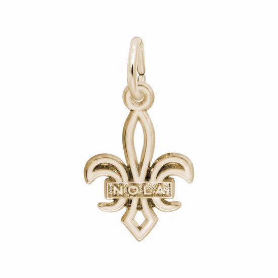 Picture of Fleur De Lis - Nola Charm Pendant - 14K Gold