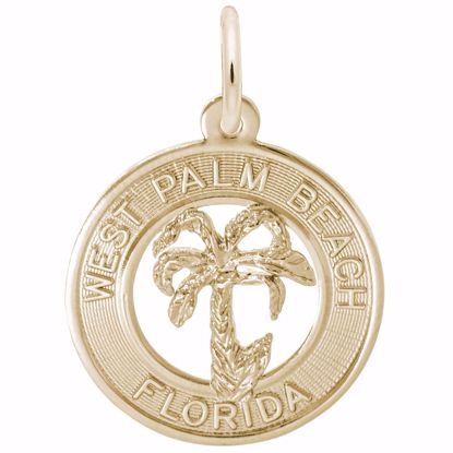 Picture of West Palm Beach Florida Charm Pendant - 14K Gold