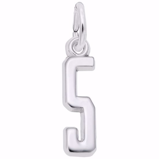 Picture of Number 5 Charm Pendant - Sterling Silver