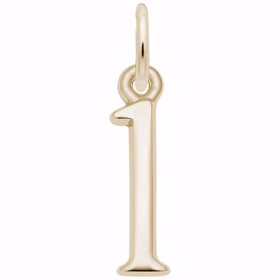 Picture of Number 1 Charm Pendant - 14K Gold