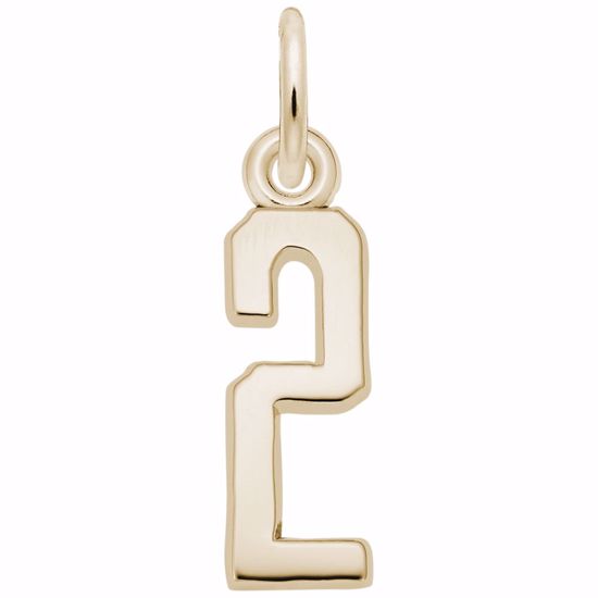 Picture of Number 2 Charm Pendant - 14K Gold