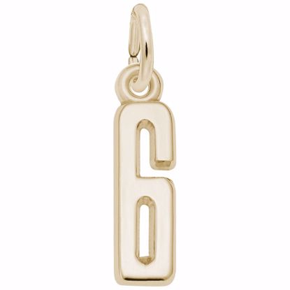 Picture of Number 6 Charm Pendant - 14K Gold