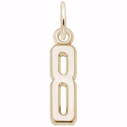 Picture of Number 8 Charm Pendant - 14K Gold