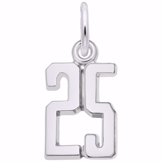 Picture of Number 25 Charm Pendant - Sterling Silver