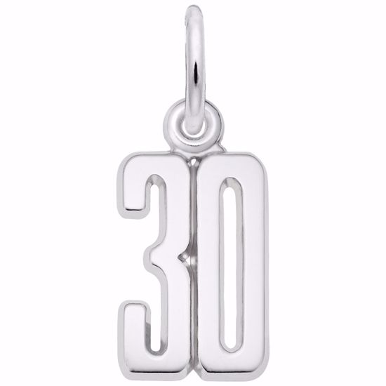 Picture of Number 30 Charm Pendant - Sterling Silver