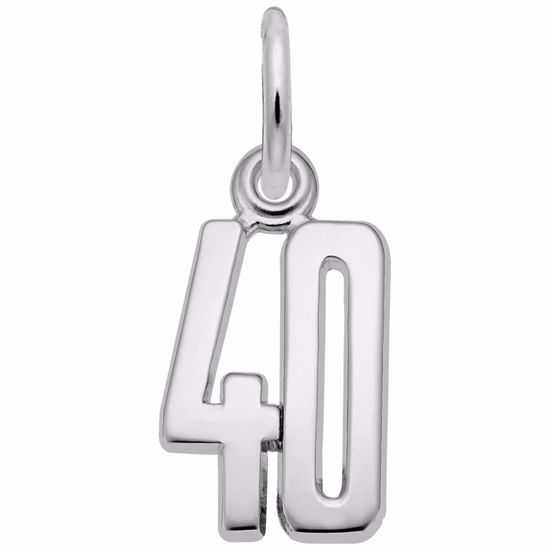 Picture of Number 40 Charm Pendant - Sterling Silver