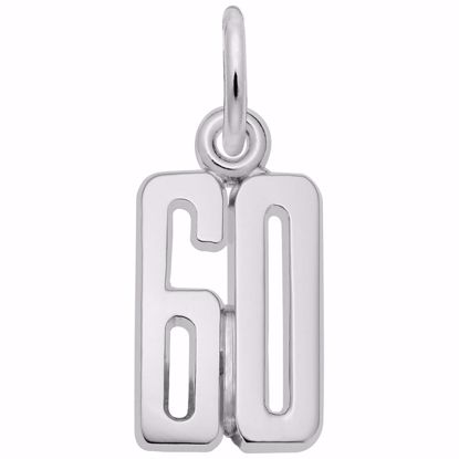 Picture of Number 60 Charm Pendant - Sterling Silver