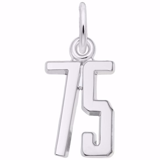 Picture of Number 75 Charm Pendant - Sterling Silver