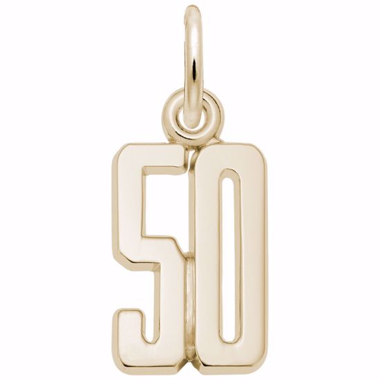 Picture of Number 50 Charm Pendant - 14K Gold