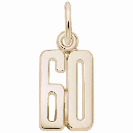 Picture of Number 60 Charm Pendant - 14K Gold