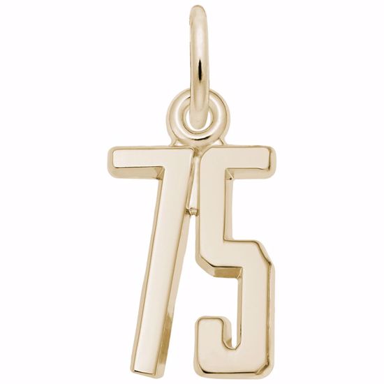 Picture of Number 75 Charm Pendant - 14K Gold