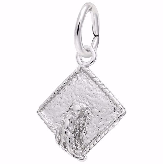 Picture of Graduation Cap Charm Pendant - Sterling Silver