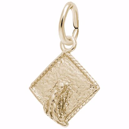 Picture of Graduation Cap Charm Pendant - 14K Gold