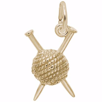 Picture of Knitting Charm Pendant - 14K Gold