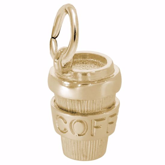 Picture of Coffee Cup Charm Pendant - 14K Gold