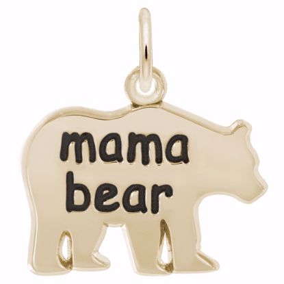 Picture of Mama Bear Charm Pendant - 14K Gold