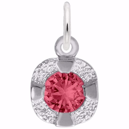 Picture of Petite Birthstone - July Charm Pendant - Sterling Silver