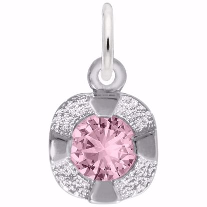 Picture of Petite Birthstone - Oct Charm Pendant - Sterling Silver