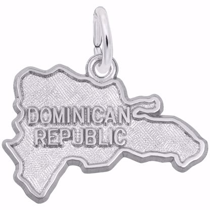 Picture of Dominican Republic Map Charm Pendant - Sterling Silver