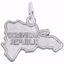 Picture of Dominican Republic Map Charm Pendant - Sterling Silver