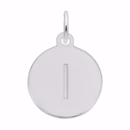 Picture of Petite Initial Disc - Lower Case Block L Charm Pendant - Sterling Silver