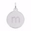 Picture of Petite Initial Disc - Lower Case Block M Charm Pendant - Sterling Silver