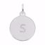 Picture of Petite Initial Disc - Lower Case Block S Charm Pendant - Sterling Silver