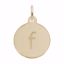 Picture of Petite Initial Disc - Lower Case Block F Charm Pendant - 14K Gold