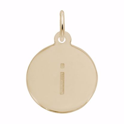 Picture of Petite Initial Disc - Lower Case Block I Charm Pendant - 14K Gold