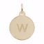 Picture of Petite Initial Disc - Lower Case Block W Charm Pendant - 14K Gold