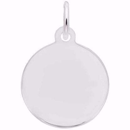 Picture of Petite Initial Disc - Plain Charm Pendant - Sterling Silver