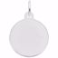 Picture of Petite Initial Disc - Script F Charm Pendant - Sterling Silver