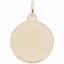 Picture of Petite Initial Disc - Script L Charm Pendant - 14K Gold