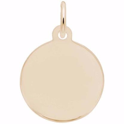 Picture of Petite Initial Disc - Script O Charm Pendant - 14K Gold