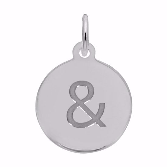 Picture of Petite Initial Disc - Ampersand Symbol Charm Pendant - Sterling Silver