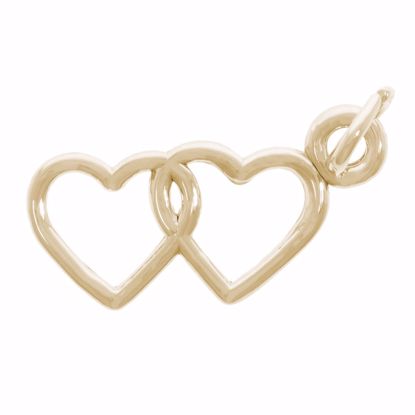 Picture of Two Hearts Entwined Charm Pendant - 14K Gold