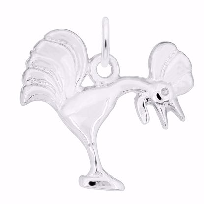 Picture of Rooster Crowing Charm Pendant - Sterling Silver
