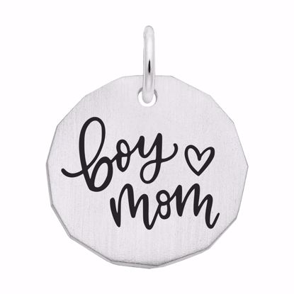 Picture of Boy Mom Charm Pendant - Sterling Silver