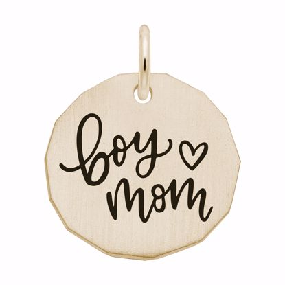 Picture of Boy Mom Charm Pendant - 14K Gold