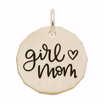 Picture of Girl Mom Charm Pendant - 14K Gold