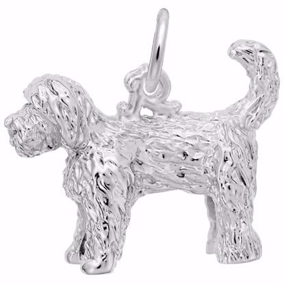 Picture of Goldendoodle Charm Pendant - Sterling Silver