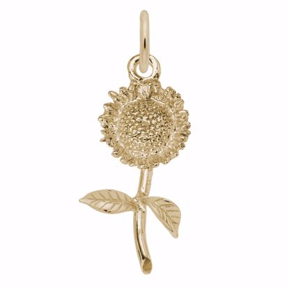 Picture of Sunflower Small Charm Pendant - 14K Gold