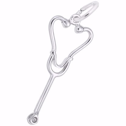 Picture of Stethoscope Charm Pendant - Sterling Silver